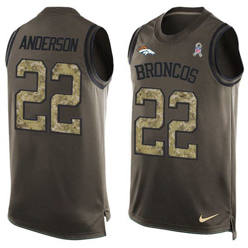 Nike Broncos #22 C.J. Anderson Green Men's Stitched NFL Limited Salute To Service Tank Top Jersey - Click Image to Close
